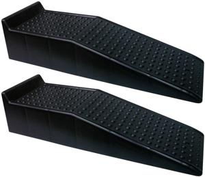 Kunststof oprijbruggen - zwart - set van 2 stuks (Hoogte 17cm) HBA45