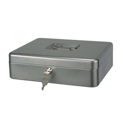 HI Geldkist met sleutel - zilver - 30 x 24 x 9 cm - Geldlades