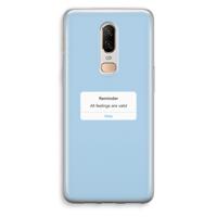 Reminder: OnePlus 6 Transparant Hoesje