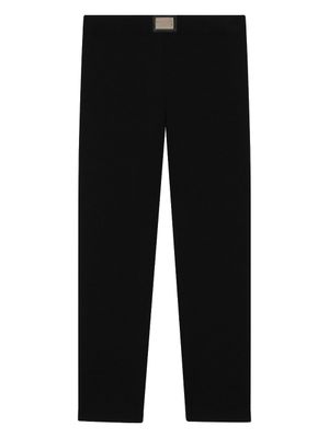 Dolce & Gabbana Kids legging à plaque logo - Noir