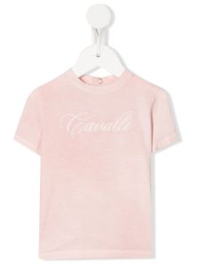 Roberto Cavalli Junior t-shirt à logo brodé - Rose