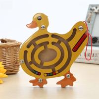 Kinderen puzzel Toy houten magnetische klein Duck patroon dierlijke doolhof