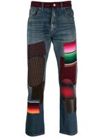 Junya Watanabe MAN jean slim à design patchwork - Bleu
