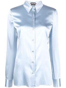 TOM FORD chemise boutonnée à manches longues - Bleu