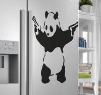 Koelkast sticker Banksy panda met geweren voor koelkast - thumbnail