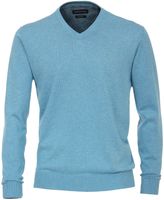 Casa Moda Heren Trui Licht Blauw V-hals Katoen - thumbnail
