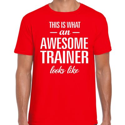 Awesome trainer cadeau t-shirt rood voor heren Awesome trainer cadeau t-shirt rood voor heren