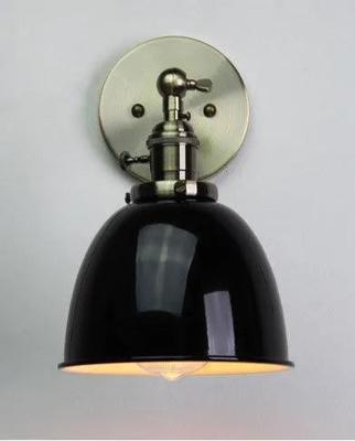 Wandlamp industrieel &apos;Henry&apos; E27 fitting met schakelaar-Zwart
