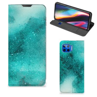 Bookcase Motorola Moto G 5G Plus Painting Blue Bookcase Motorola Moto G 5G Plus Painting Blue