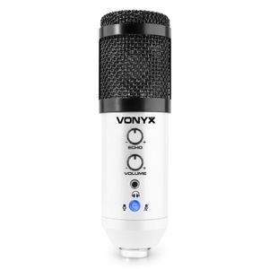 Vonyx CM320W USB studio microfoon met tafelstandaard - Wit