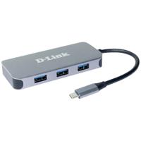 D-Link DUB-2335 USB-C (USB 3.2 Gen 2) multiport hub 6 poorten Antraciet