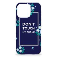 iPhone 16 Pro Silicone-hoesje Flowers Blue DTMP