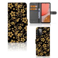 Samsung Galaxy A72 Hoesje Gouden Bloemen