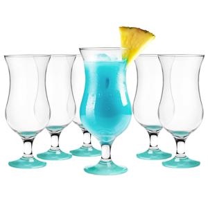 Glasmark Cocktail glazen - 6x - 420 ml - turquoise - glas - pina colada glazen   -