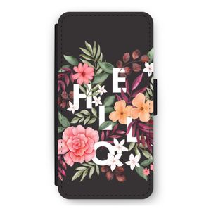 Hello in flowers: iPhone 11 Flip Hoesje