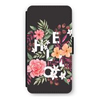 Hello in flowers: iPhone 11 Flip Hoesje