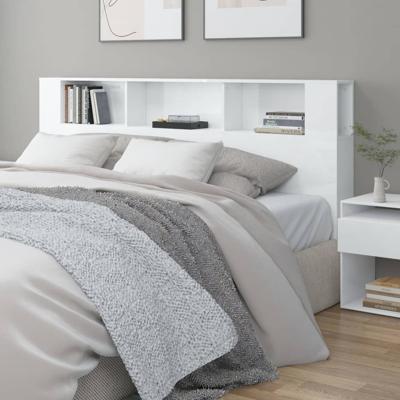 Hoofdbordkast 200x18,5x104,5 cm hoogglans wit