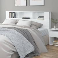 Hoofdbordkast 200x18,5x104,5 cm hoogglans wit