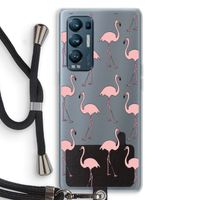 Anything Flamingoes: Oppo Find X3 Neo Transparant Hoesje met koord