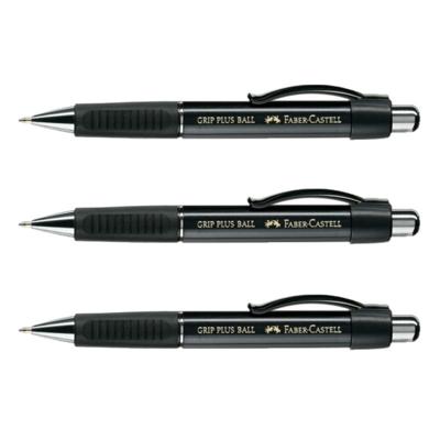 Fabel Castell Grip plus luxe balpen - Set van 3x stuks - blauwe inkt - zware kwaliteit