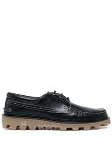 Dunhill chaussures bateau en cuir à lacets - Noir