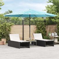 VidaXL Parasol met stalen paal 388x388x248 cm blauw