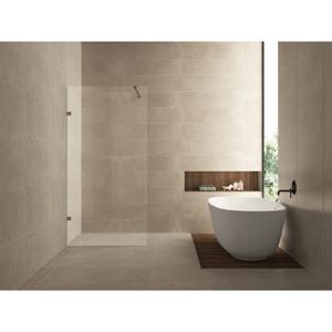 Inloopdouche Wiesbaden Less | 80x200 cm | Nano-coating | Incl.Stabilisatiestang | Helder glas | Geborsteld Brons Koper beslag