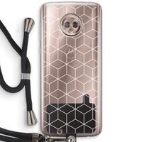 Zwart-witte kubussen: Motorola Moto G6 Transparant Hoesje met koord