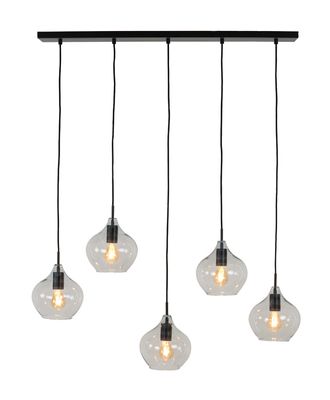 Light & Living Hanglamp 'Rakel' 5-Lamps, kleur Mat Zwart