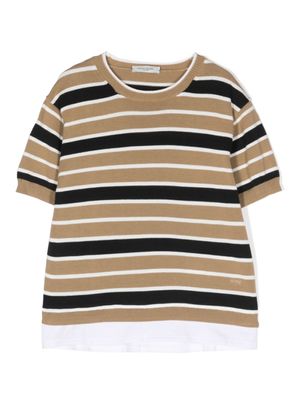 Paolo Pecora Kids t-shirt en maille à rayures - Tons neutres