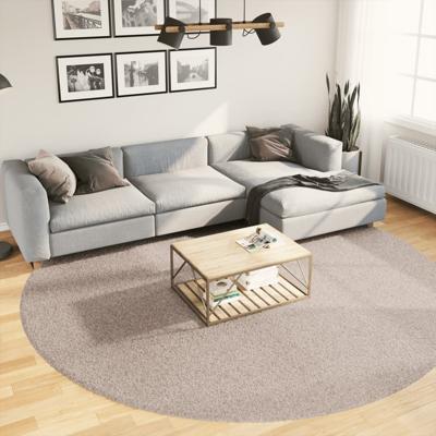 VidaXL Vloerkleed pamplona shaggy hoogpolig modern ø 280 cm beige