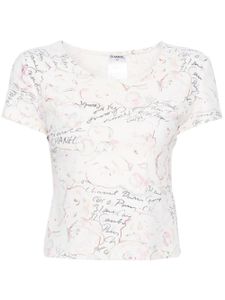 CHANEL Pre-Owned t-shirt à imprimé Camellia (1998) - Tons neutres