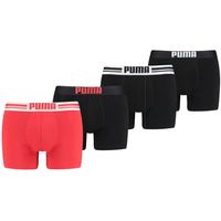 Puma boxershorts Placed Logo 4-pack Zwart/Rood-XL
