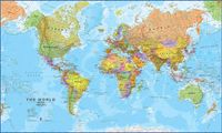 Wereldkaart 62P-zvlE Political, 68 x 45 cm | Maps International