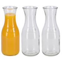 Glazen water karaf - 3x - sap/wijn karaf - van 0,5 liter - Karaffen - tafel / keuken - artikelen - s