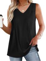 V Neck Casual Plain Loose Tank Top