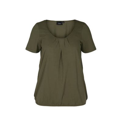 Zizzi top POLLY met plooien donkergroen Zizzi top POLLY met plooien donkergroen