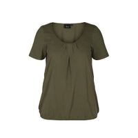 Zizzi top POLLY met plooien donkergroen - thumbnail