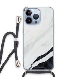 Elegante marmer: iPhone 13 Pro Transparant Hoesje met koord