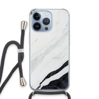 Elegante marmer: iPhone 13 Pro Transparant Hoesje met koord