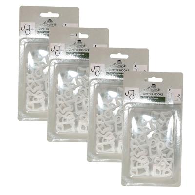 kerstverlichting ophang haakjes - 96x - wit -?4 cm -?bevestiging dakgoot - dakgoothaakjes