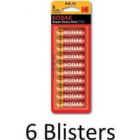 60 Stuks (6 Blisters a 10 st) Kodak ZINC super heavy duty AA - thumbnail