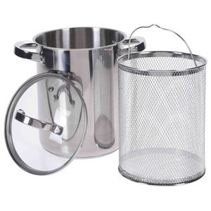 Asperge pan met glazen deksel - RVS - 21 cm - 4 liter