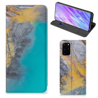 Samsung Galaxy S20 Plus | Standcase | Marble Blue Gold