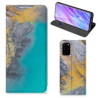 Samsung Galaxy S20 Plus | Standcase | Marble Blue Gold