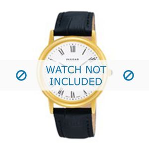Pulsar horlogeband VJ32-X2480 Croco leder Zwart + zwart stiksel