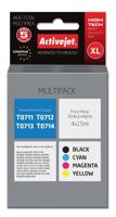 Activejet AEB-715N inkt (vervanging van Epson T0715; Supreme; 4 x 15 ml; zwart, rood, blauw, geel)