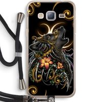 Huilende Wolf: Samsung Galaxy J3 (2016) Transparant Hoesje met koord