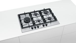 Bosch Serie 6 PCS7A5C90N kookplaat Roestvrijstaal Ingebouwd 60 cm Gaskookplaat 5 zone(s)