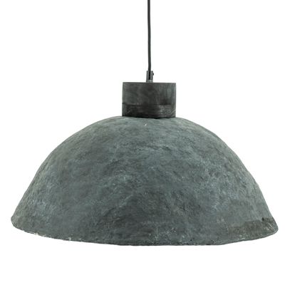 By-Boo Hanglamp 'Sana' Papier-maché, 50cm, kleur Grijs